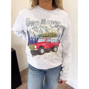 NEW CHAUDOIN CREATIONS faith winter bronco sweatshirt in heather grey